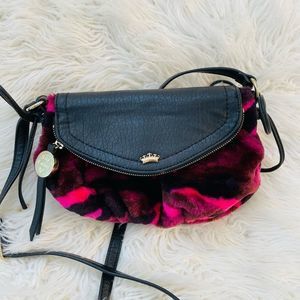 Juicy Couture Fuzzy Pink and Back Camo Bag